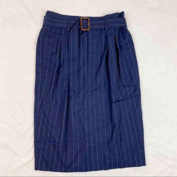 Ralph Lauren Polo - 6 - Navy Pinstripe Skirt Belted - NWT - Picture 1 of 15